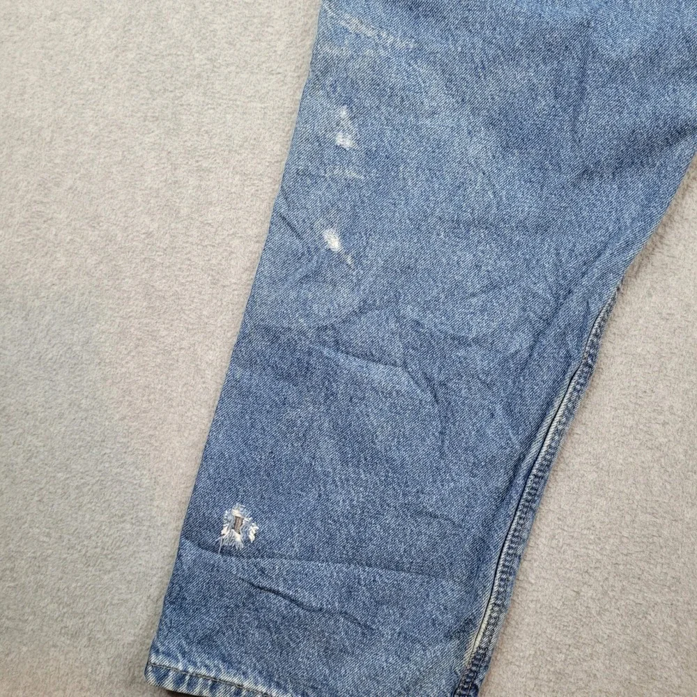 Carhartt Flannel Lined B172 DST Jeans Mens 32x30 Blue Relaxed‎ Fit Denim